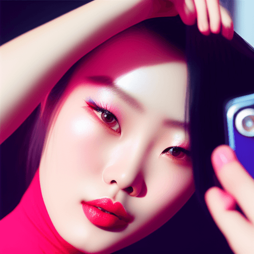 AI generated: Chinese model poses for a selfie, in the style of social media influencers, webcam photography, Feli...