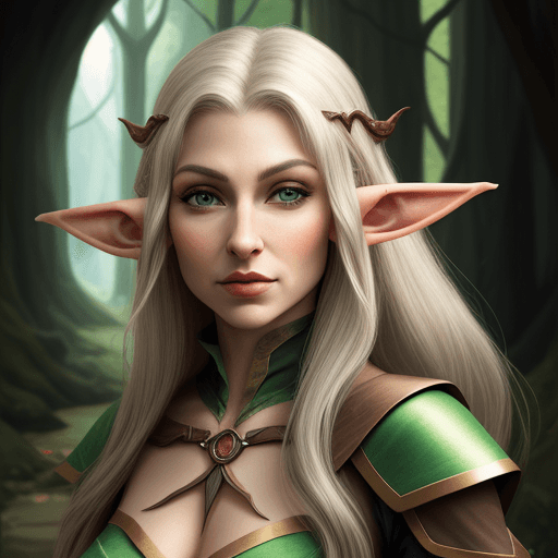 AI generated: woman half-elf
