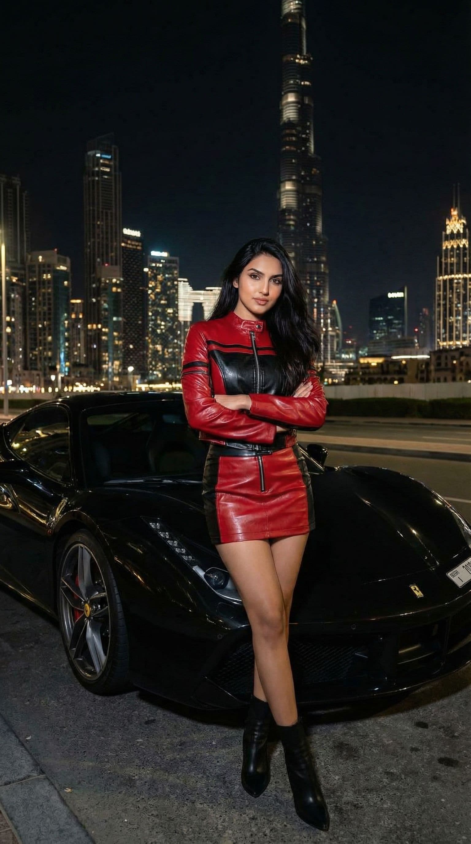 AI generated: A high-quality, realistic photo of a stylish indian young woman in a confident hip-hop pose. She is ...