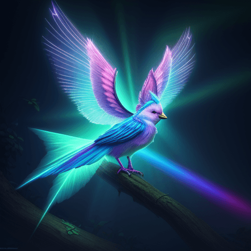 AI generated: fantasy animal made of neon rays, ultra detailed, fairy lighting, photorealistic, bright colors, vol...