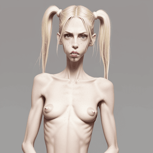 AI generated: Anorexic skinny body, anorexic skinny ass, anorexic skinny legs, b cup tits, small tits, pointy tits...