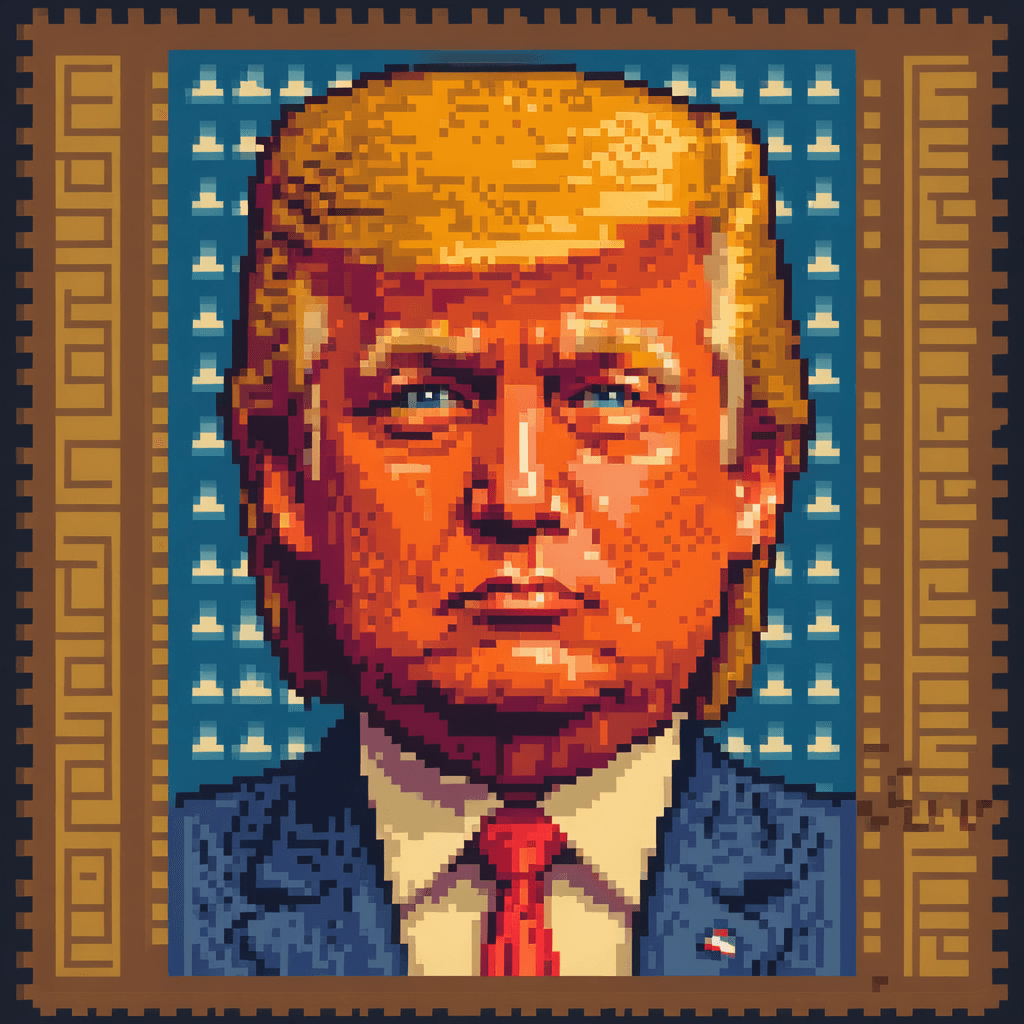AI generated: Donald Trump, SAI Pixel Art