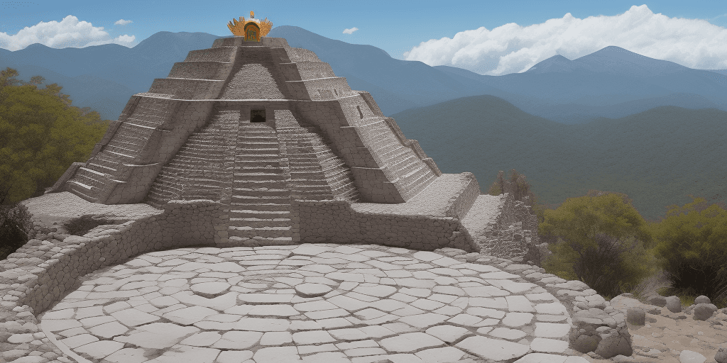 AI generated: una princesa azteca hermosa, que esta desmayada boca arriba, esta recostada sobre rocas de una monta...