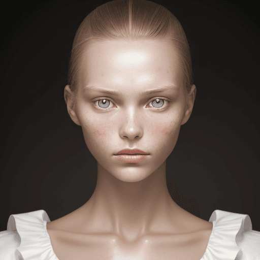AI generated: Portrait by Erwin Olaf, of a 22-year-old Dutch female:

1. Symmetrical facial features: A 22-year-ol...