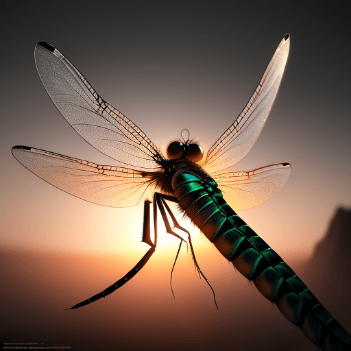 AI generated: Photo of a ultra realistic dragonfly, dramatic light, pale sunrise, cinematic lighting, battered, lo...