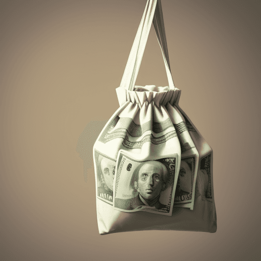 AI generated: money hanging from a money bag 