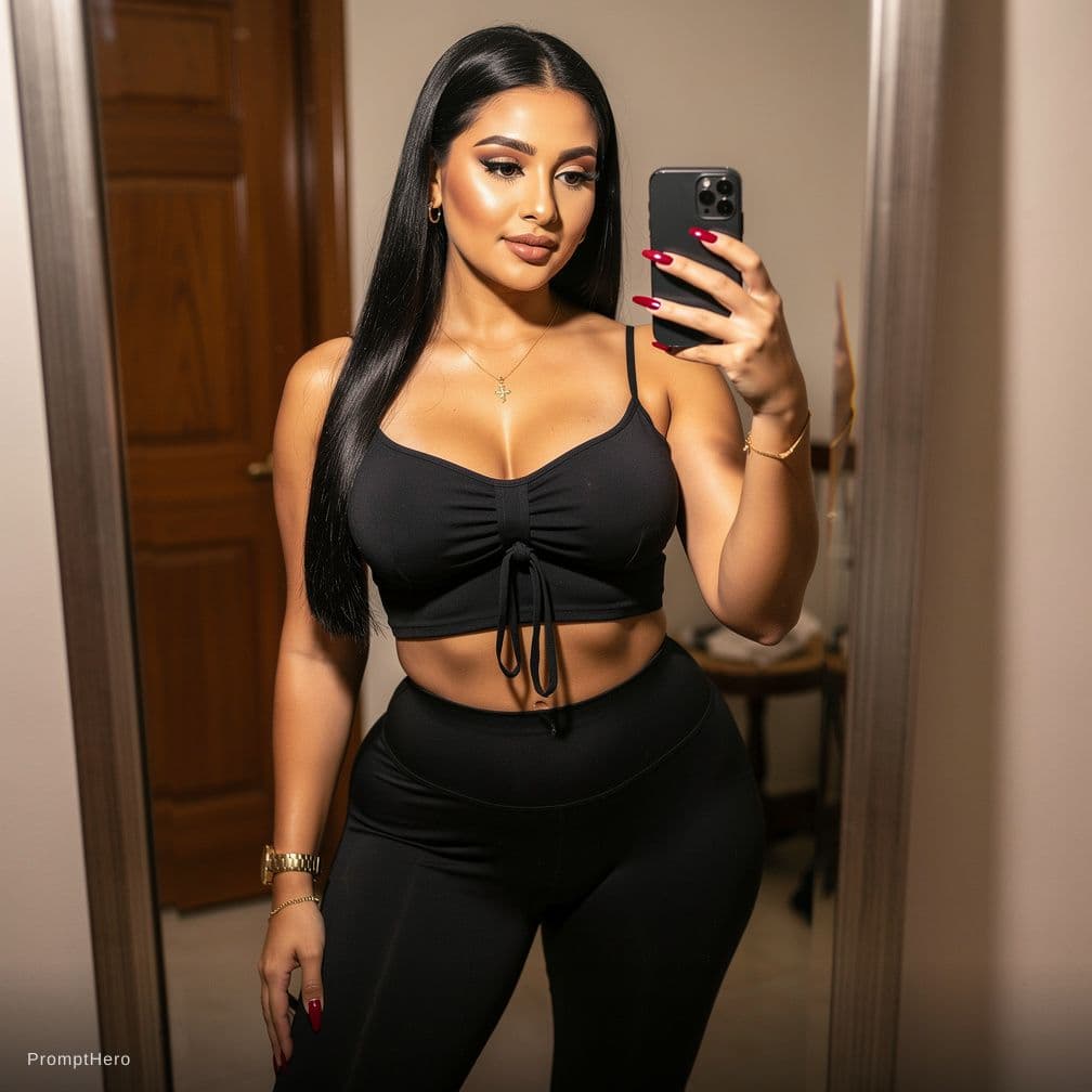 AI generated: "ultra realistic mirror selfie photo of the same woman, consistent identity, same face and body in e...