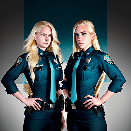 AI generated: young; caucasian; angry; modelesque Officers Ariel Bellingham and Allison Pierz of the Miltona Polic...