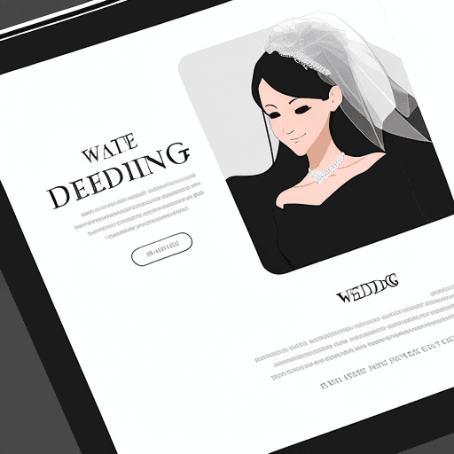 AI generated: wedding web design main page :: flat vector :: minimal :: simple design :: user interface :: figma :...