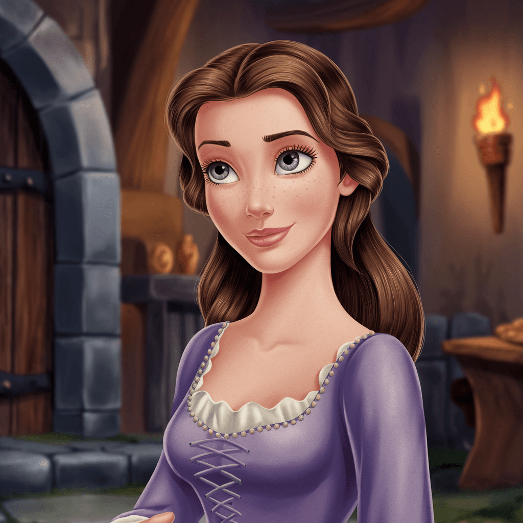 AI generated: High resolution beautiful  illustration of a beautiful women, brown hair, wearing meadival style dre...