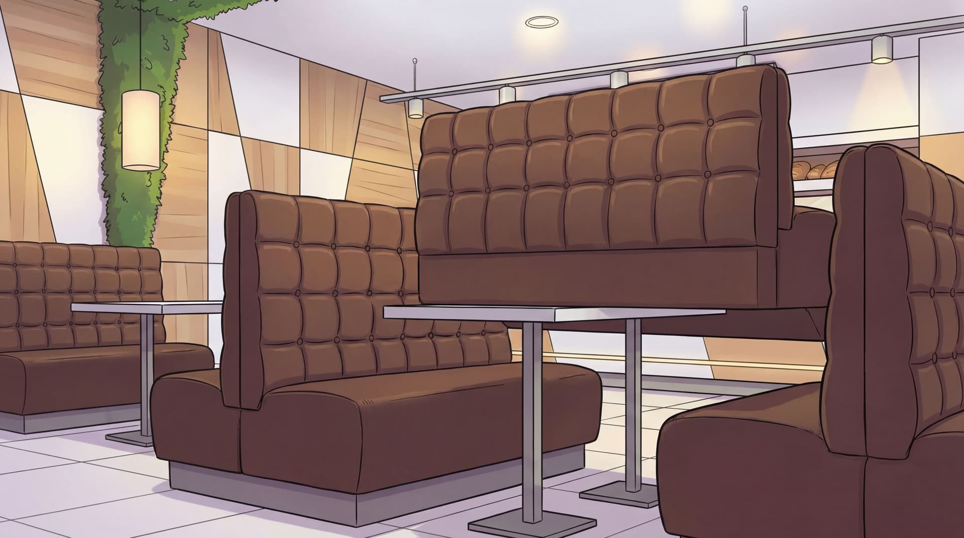 AI generated: now reimagine front view close up showing the buil in chair and stand showing a bit. In the backgoru...