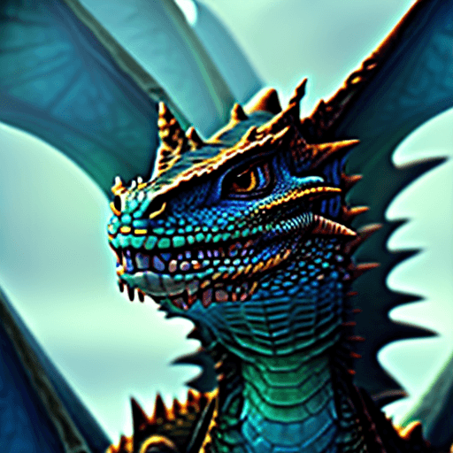 AI generated: resting dragon in a dark cave, big lizard head, hawk feather, lizard legs, lizard pose, dnd characte...