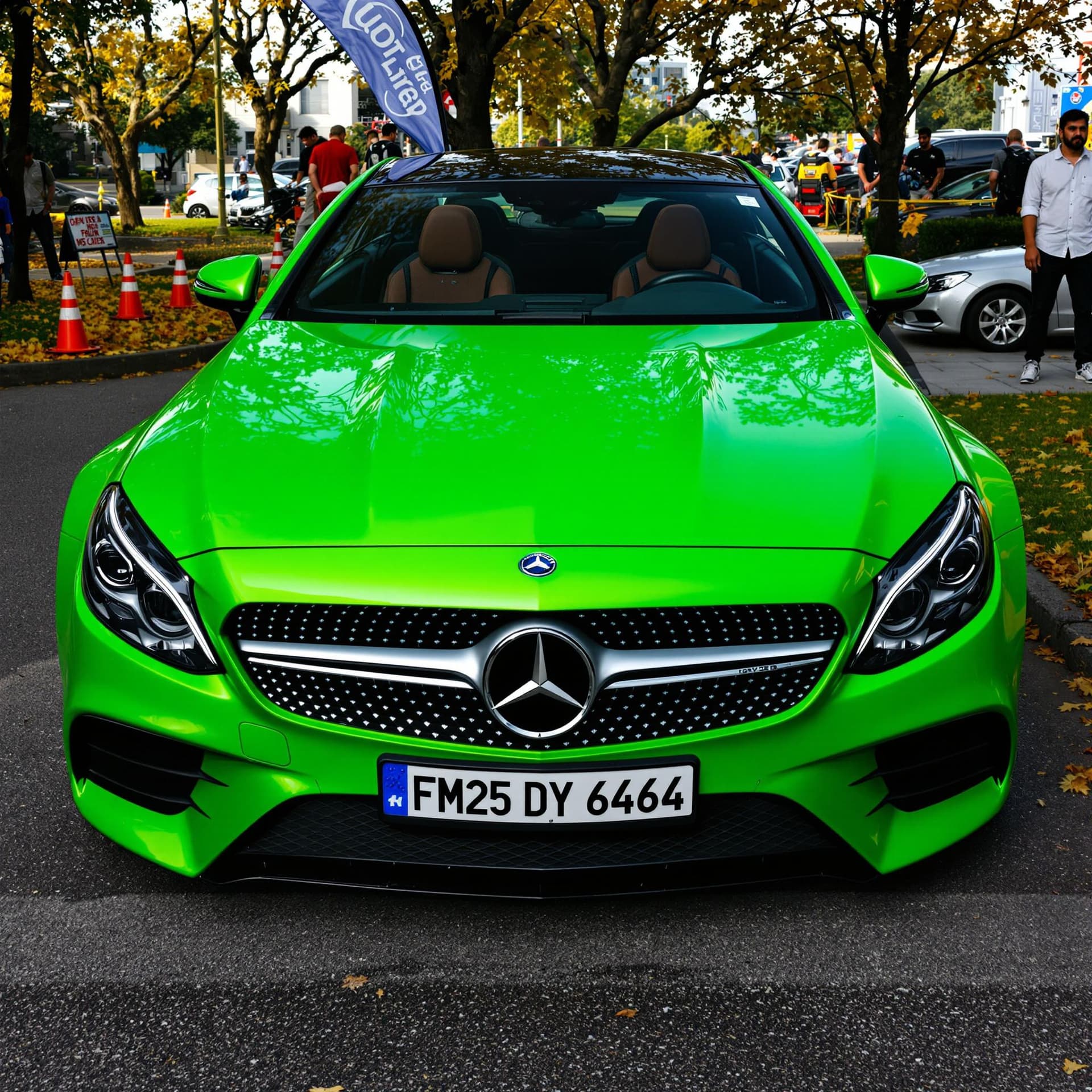 AI generated: a green Mercedes car