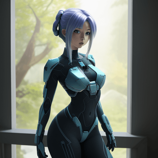 AI generated: Halo, Cortana, girl, IA, anime, curvy