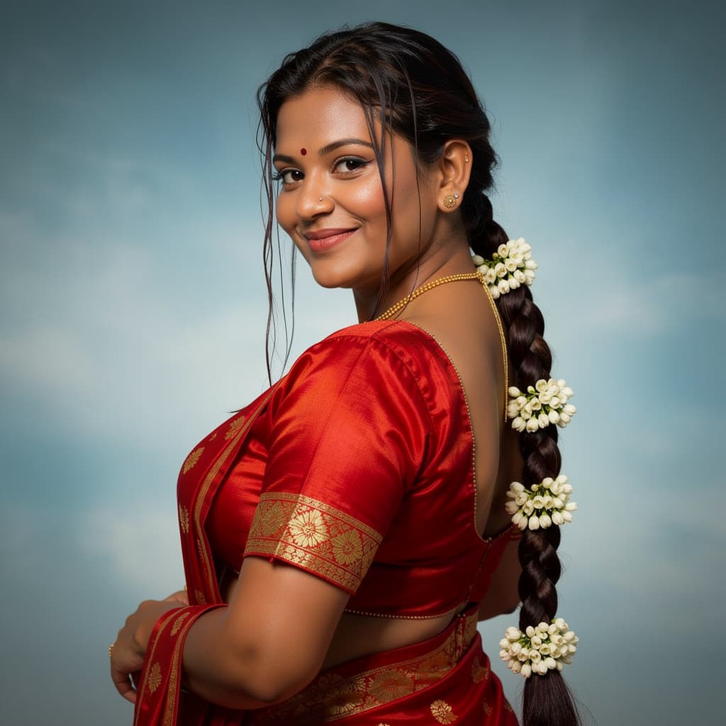 AI generated: fix this image, enhance and  create a realistic image of a 25-year-old girl with South Indian (Tamil...