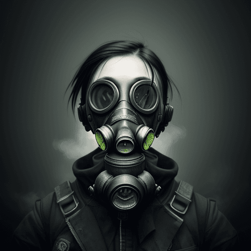 AI generated: dystopian punk gas mask aesthetic award winning photography, hyper surrealism caos 
