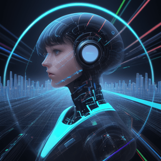 AI generated: digital art, hologram, bigdata, high technology, sound wave, digital landscape, neural network, Huma...