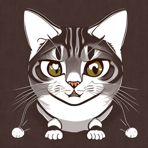 AI generated: vector illustration, cute cat, angry, watching at camera, cartoon