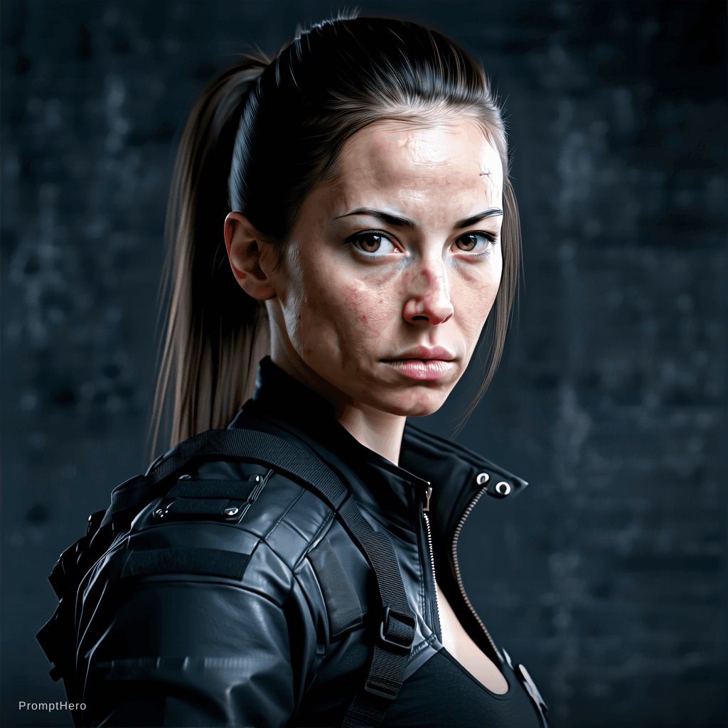 AI generated: Prompt
A hyper-realistic cinematic character portrait of a female action-movie lead (late 20s to ear...