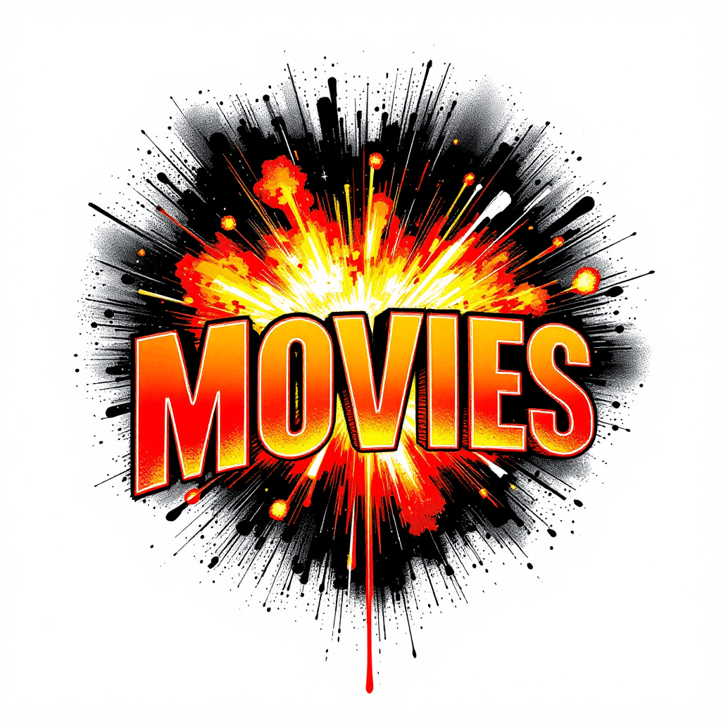 AI generated: Create a bold, cinematic graphic with the phrase "I LOVE MOVIES" that conveys the energy and excitem...