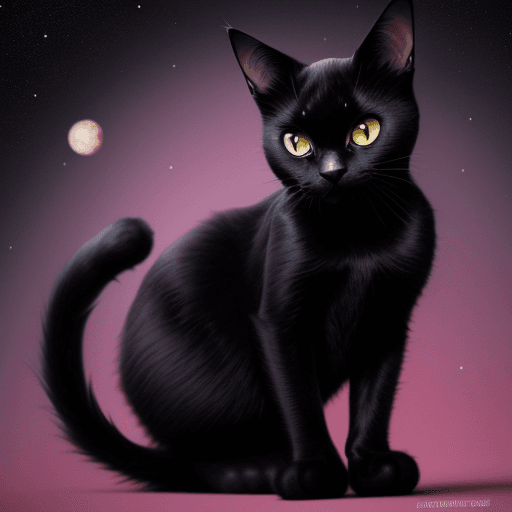 AI generated: Black cat in cosmoss