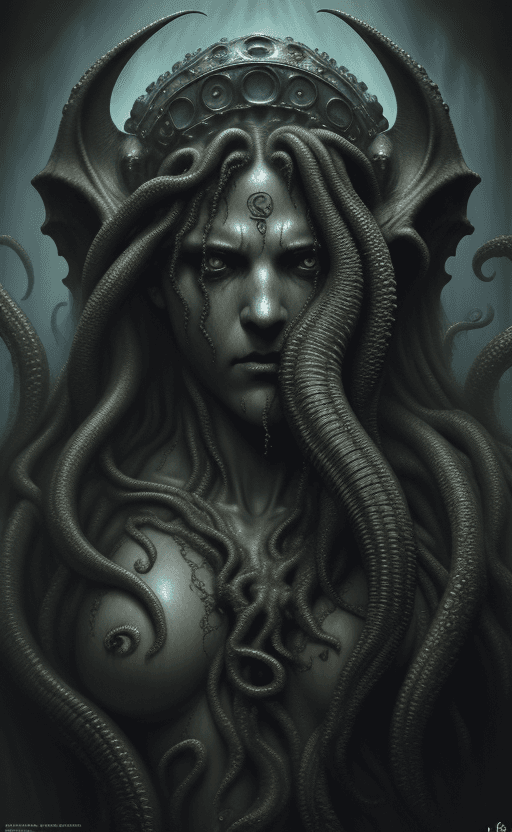 AI generated: Bust of Cthulhu, art by LUIS ROYO 80´s, 4k, hyper realistic, focused, extreme details,  masterpiece