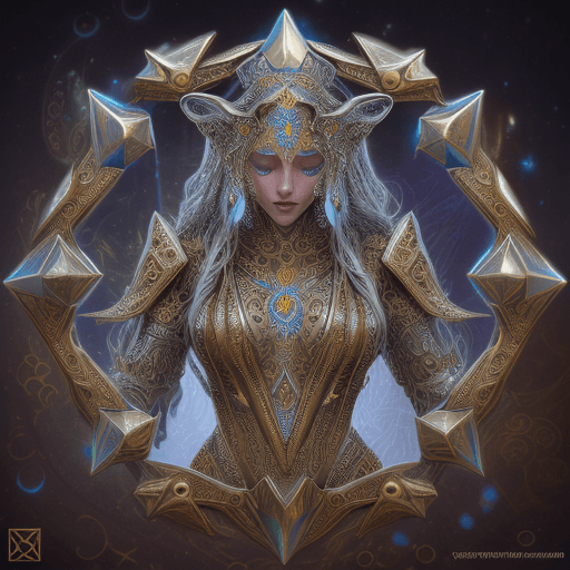 AI generated: fantasy, A majestic presence, resembling an ancient artifact crafted from gleaming metallic alloys, ...