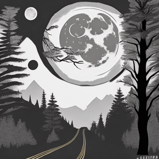 AI generated: Let it be a forest with dense trees. Let it be a thin path winding through the forest. Let there be ...
