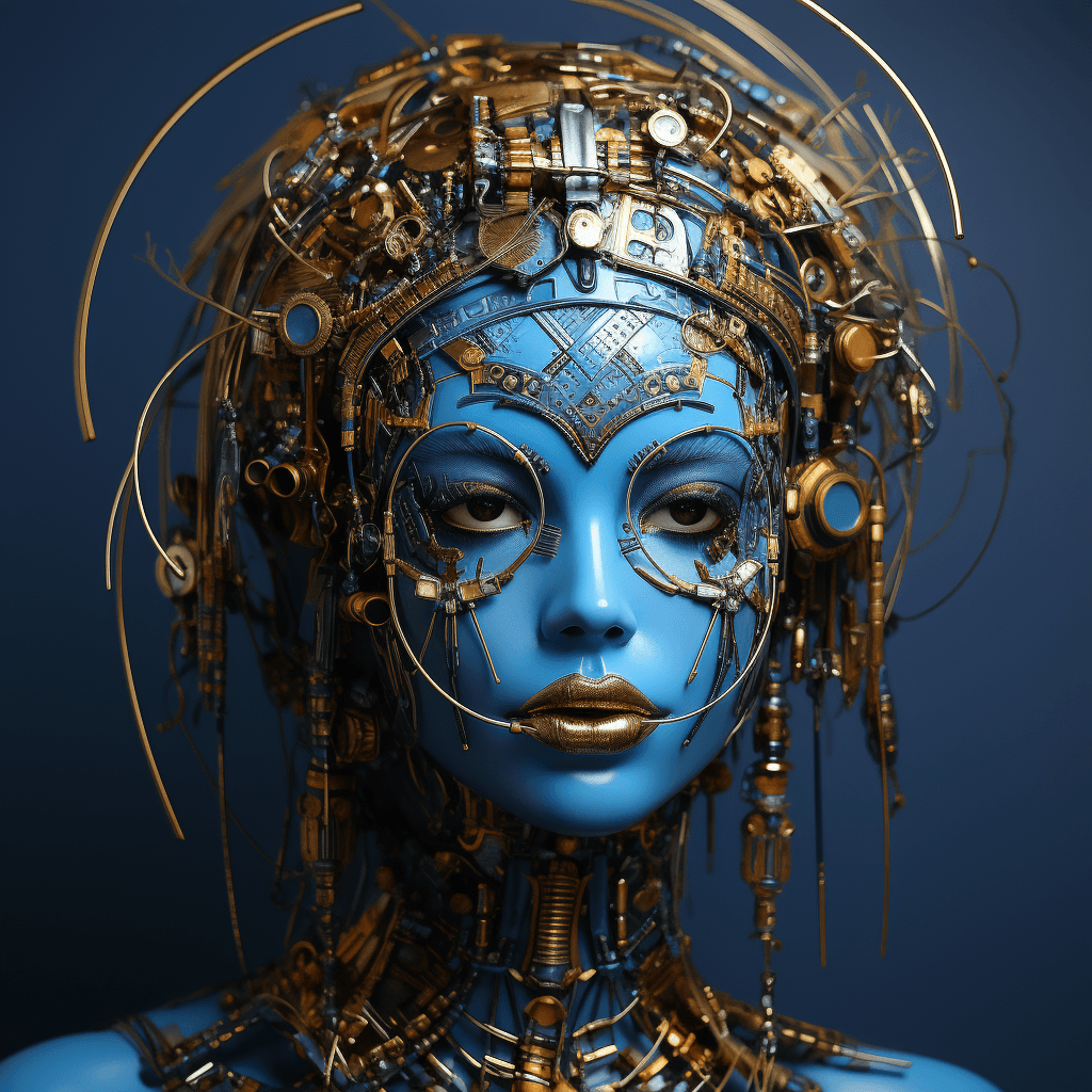 AI generated: "Embark on a visual journey where beauty rebels against convention, presenting not just a face, but ...