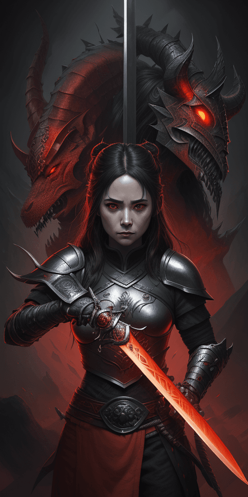 AI generated: the swords of the dragonborn, in the style of neo-traditional japanese, magali villeneuve, close-up ...