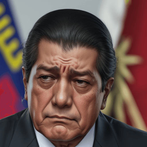 AI generated: presidente de ecuador con cara triste
