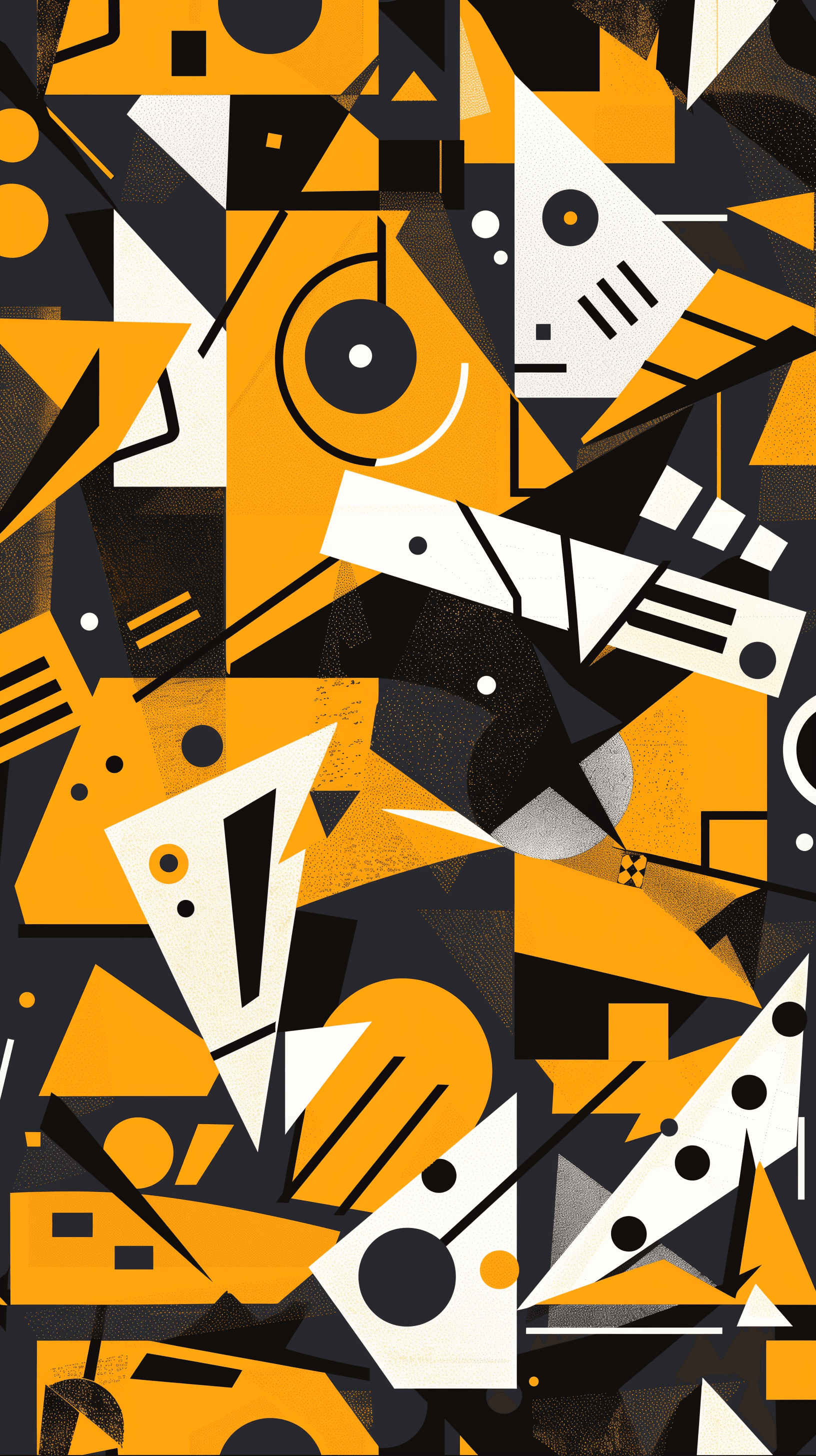 AI generated: pattern illustration, focusing on the interplay of abstract geometric shapes, monochrome palette wit...