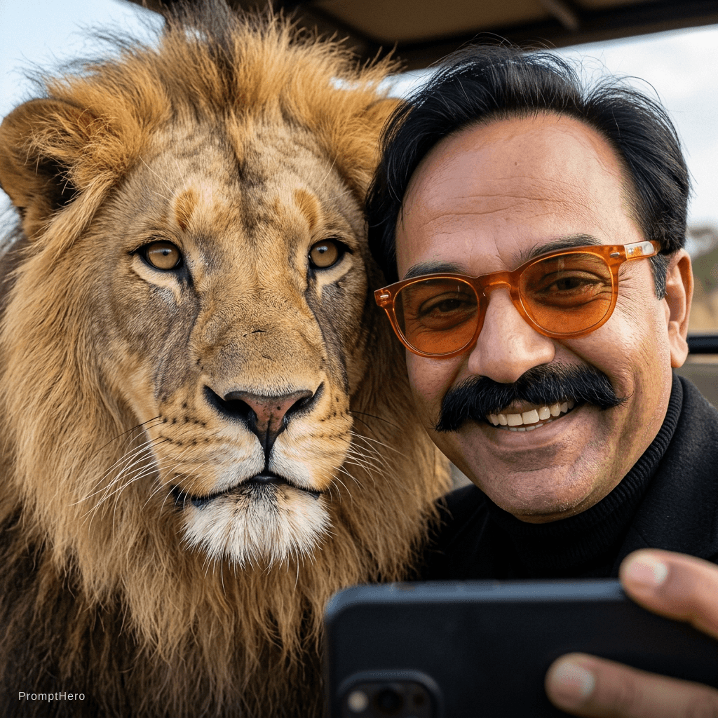 AI generated: With a lion