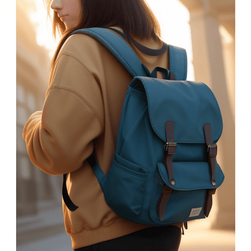 AI generated: image of beautiful backpacks with nice light background