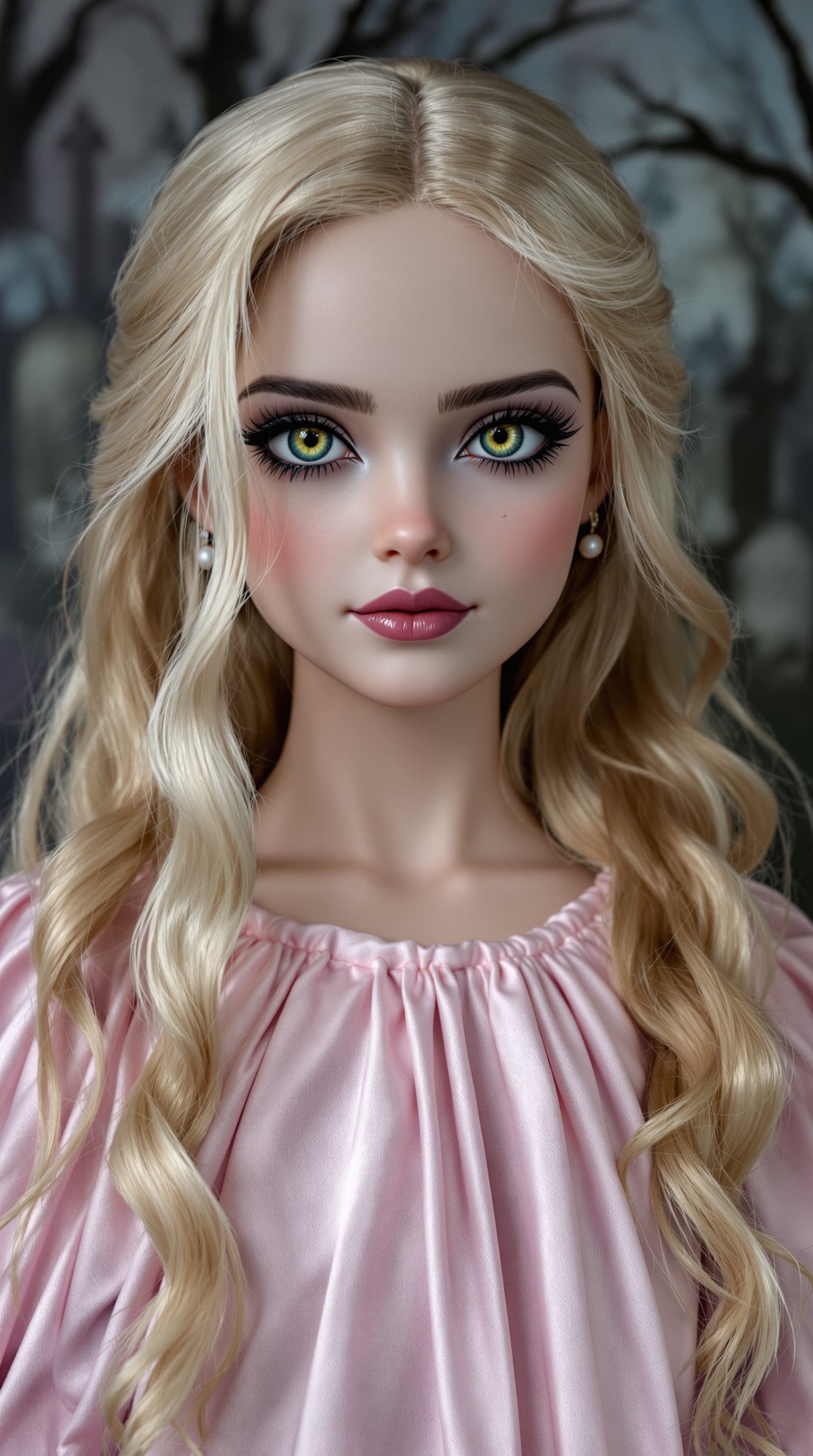 AI generated: A professional photograph showcases the most stunning porcelain figurine of Princess Charlotte at el...