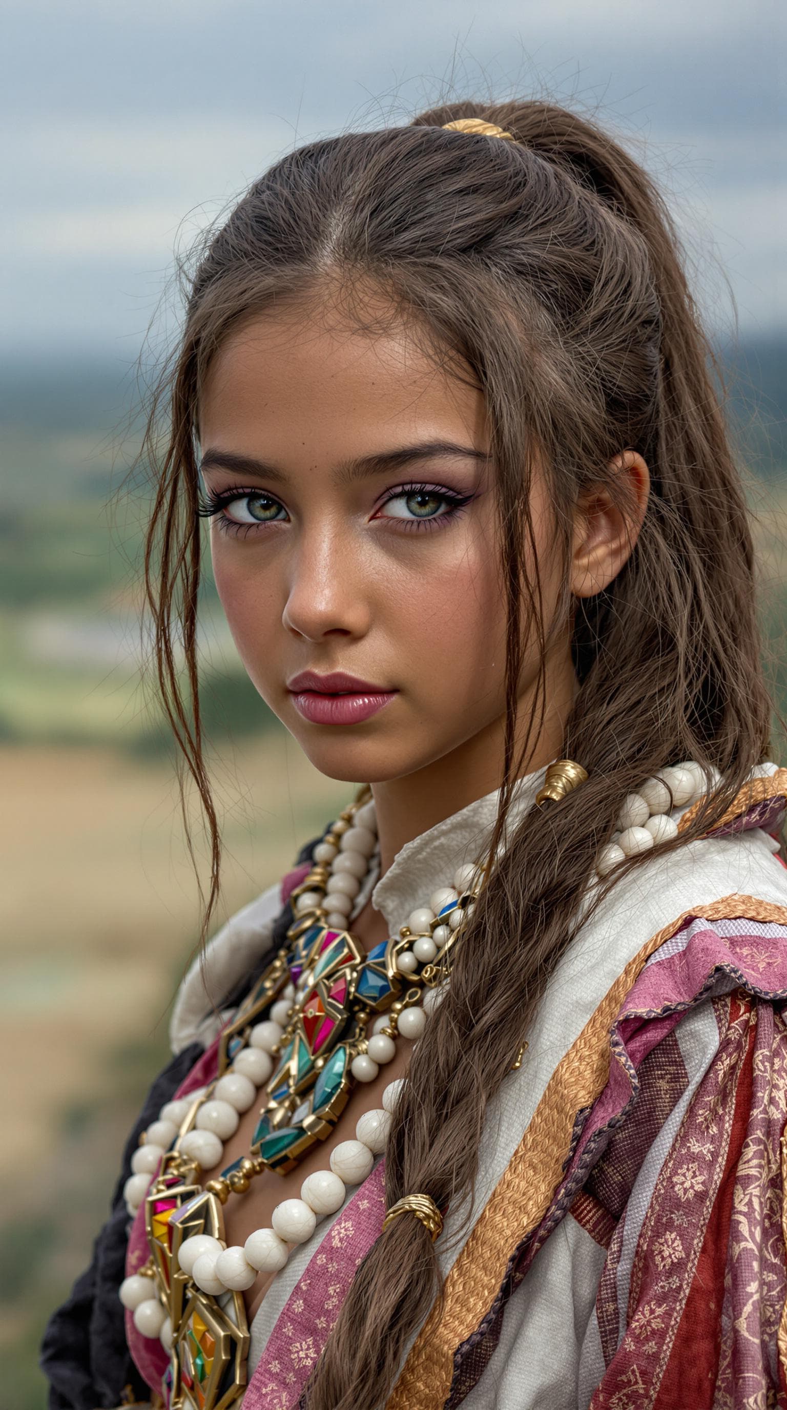 AI generated: a professional photo of a exceptionally beautiful (tween) girl in the world,  Egyptian, highly detai...