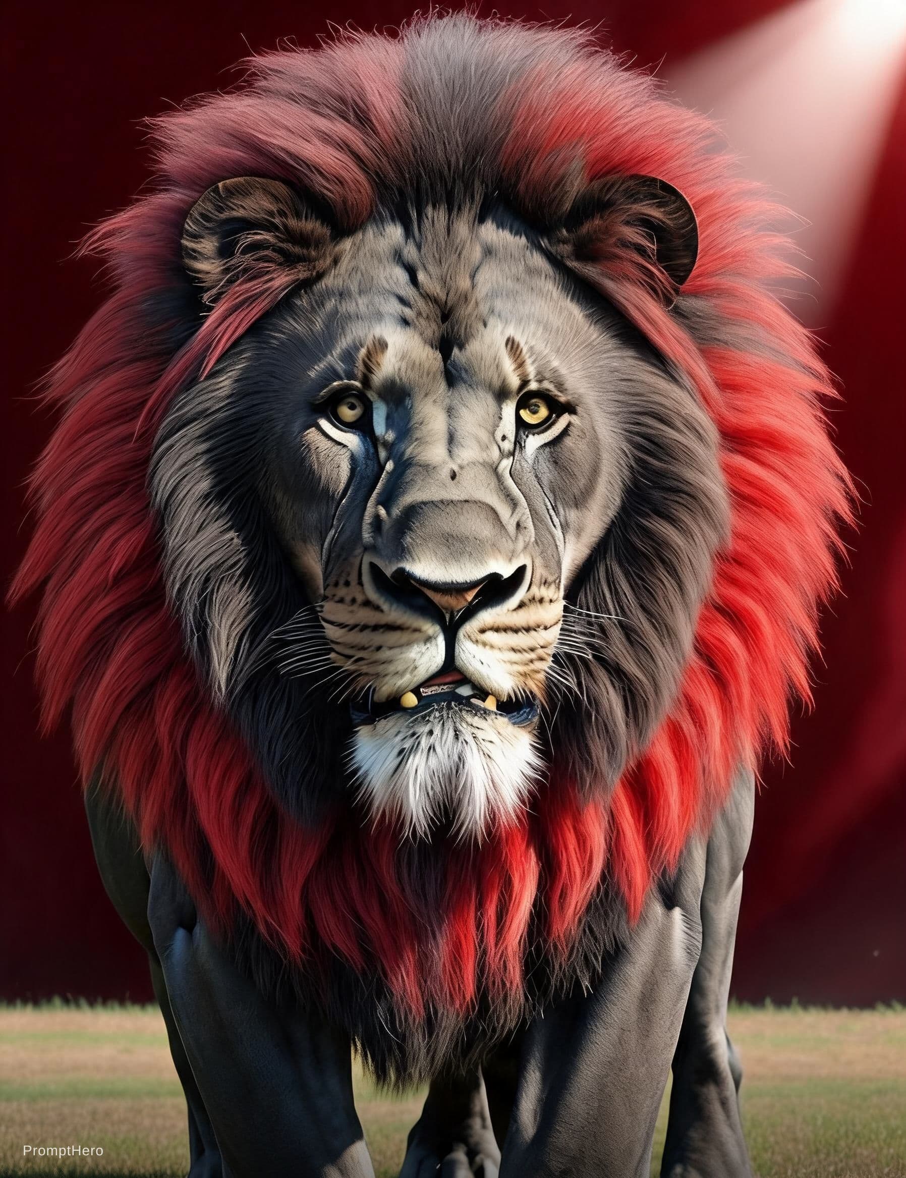AI generated: cenematique with red back ground with some light 