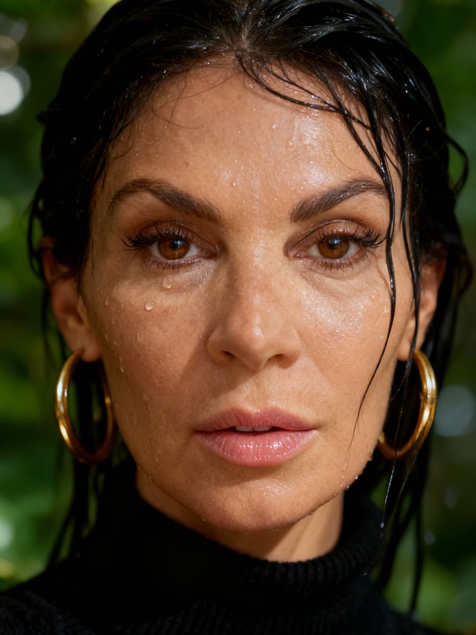 AI generated: {
  "subject": {
    "type": "female model",
    "expression": " bold lips",
    "eyes": {
    ...