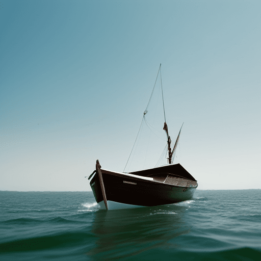 AI generated: beautiful angle in a boat floting on a hell
