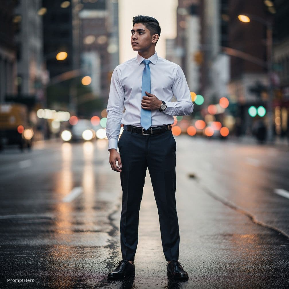 AI generated: Foto Estilo Realista Fotografíco De Hombre Mexicano Joven De 19 Años De Edad Con Cabello Corto Y Pei...