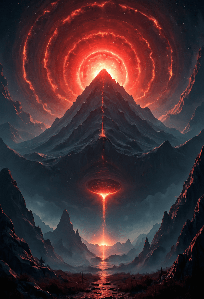 AI generated: Alien-themed An alien city built into the side of a living crystal mountain,its structures glowing w...