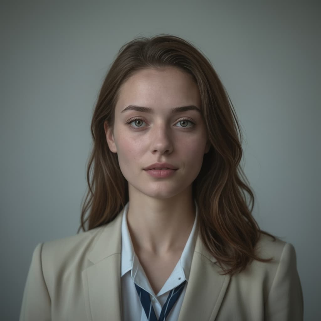 AI generated: light brown hair woman, atmospheric lighting --chaos 75 --ar 1:2 --profile fkuo5yb --stylize 750 --v...