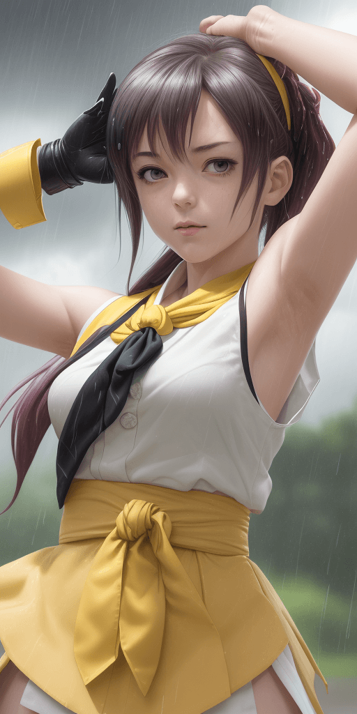 AI generated: masterpiece, best quality,, sakura bakushin o (umamusume),,  (close-up:1.2), rain, cloud, cloudy, sh...