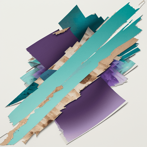 AI generated: High resolution paper collage o fpiece textured  paper with a strip torn revealing something below i...