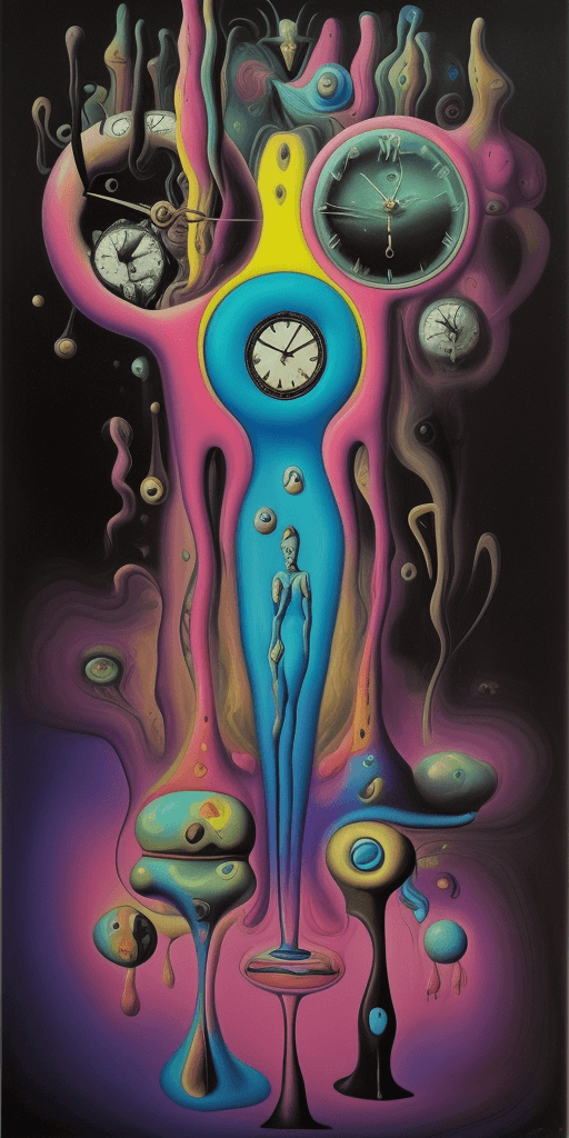 AI generated: (surreal,abstract:1.1,weird) Salvador Dali painting, (soft shadows), futuristic neon, (dream-like:1....