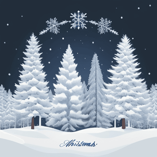 AI generated: Stylish Christmas card with snow-covered spruce trees on a blue background vector illustration desig...