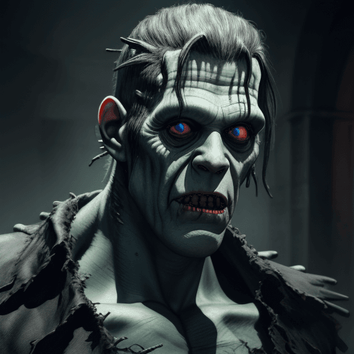 AI generated: hyper realistic concept art of a dark frankenstein