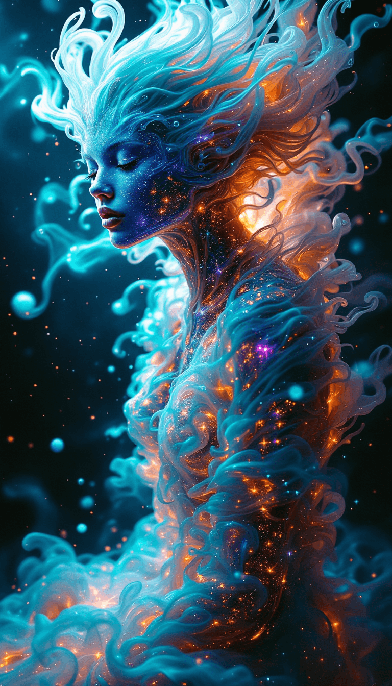 AI generated: Metamorphosis through Swirling Gases: A series of photorealistic images depicting a book undergoing ...