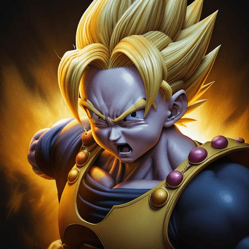 AI generated: dragon ball super wallpaper, in the style of dark yellow and dark beige, photo-realistic drawings, r...