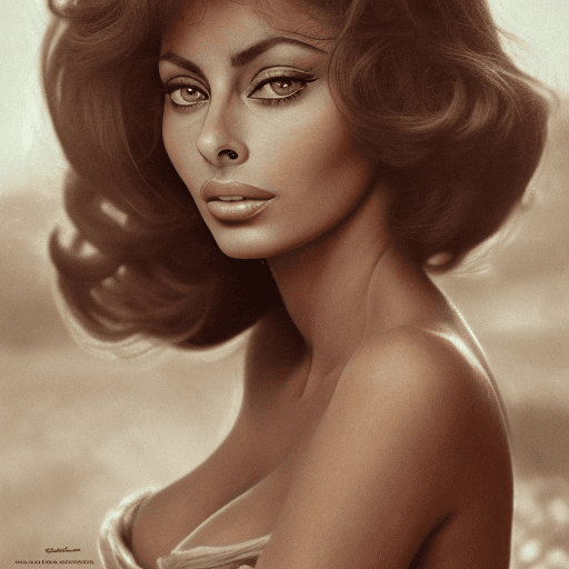 AI generated: A classic portrait of sofia loren :1.4), ultra-detailed, soft light, natural lighting, cinematic lig...